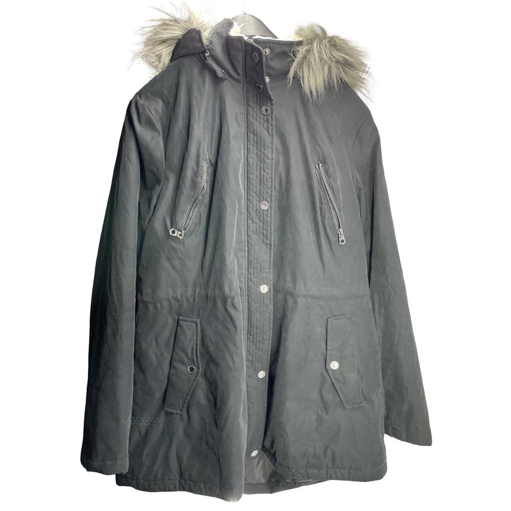 Nautica Women's Parka Jacket Black Polyester Extra Large